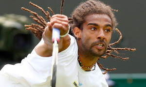 Dustin Brown playing for Germany at Wimbledon 2013